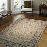 Traditional Classic Neutral Tones Area Rug Carpet - Polypropylene Fabric, Neutral Tones, 2' X 3' (1 Piece)