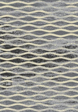 Plush Gray Tone Curve Design Polypropylene Fabric - Gray Curve Design, Area Rug, 1" High Pile (1 Piece)