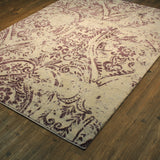 Plush Paisley Design Faded Area Rug Carpet Polypropylene Fabric - Faded Paisley, Monochromatic, 1" High Pile (5' x 7')