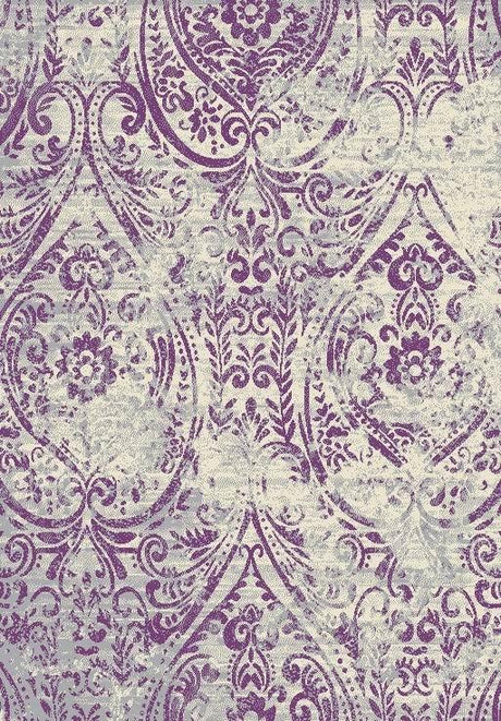 Plush Paisley Design Faded Area Rug Carpet Polypropylene Fabric - Faded Paisley, Monochromatic, 1" High Pile (5' x 7')