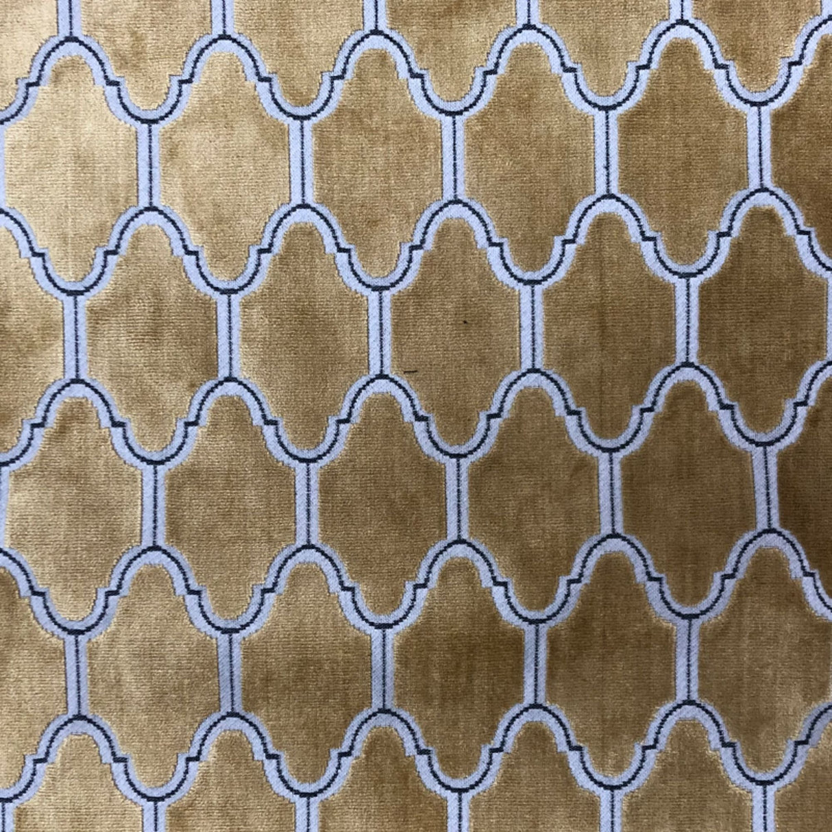 Alaya Geometric Cut Velvet Fabric - Moorish Design, 55" Width (1 Yard)