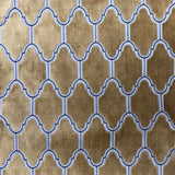Alaya Geometric Cut Velvet Fabric - Moorish Design, 55" Width (1 Yard)