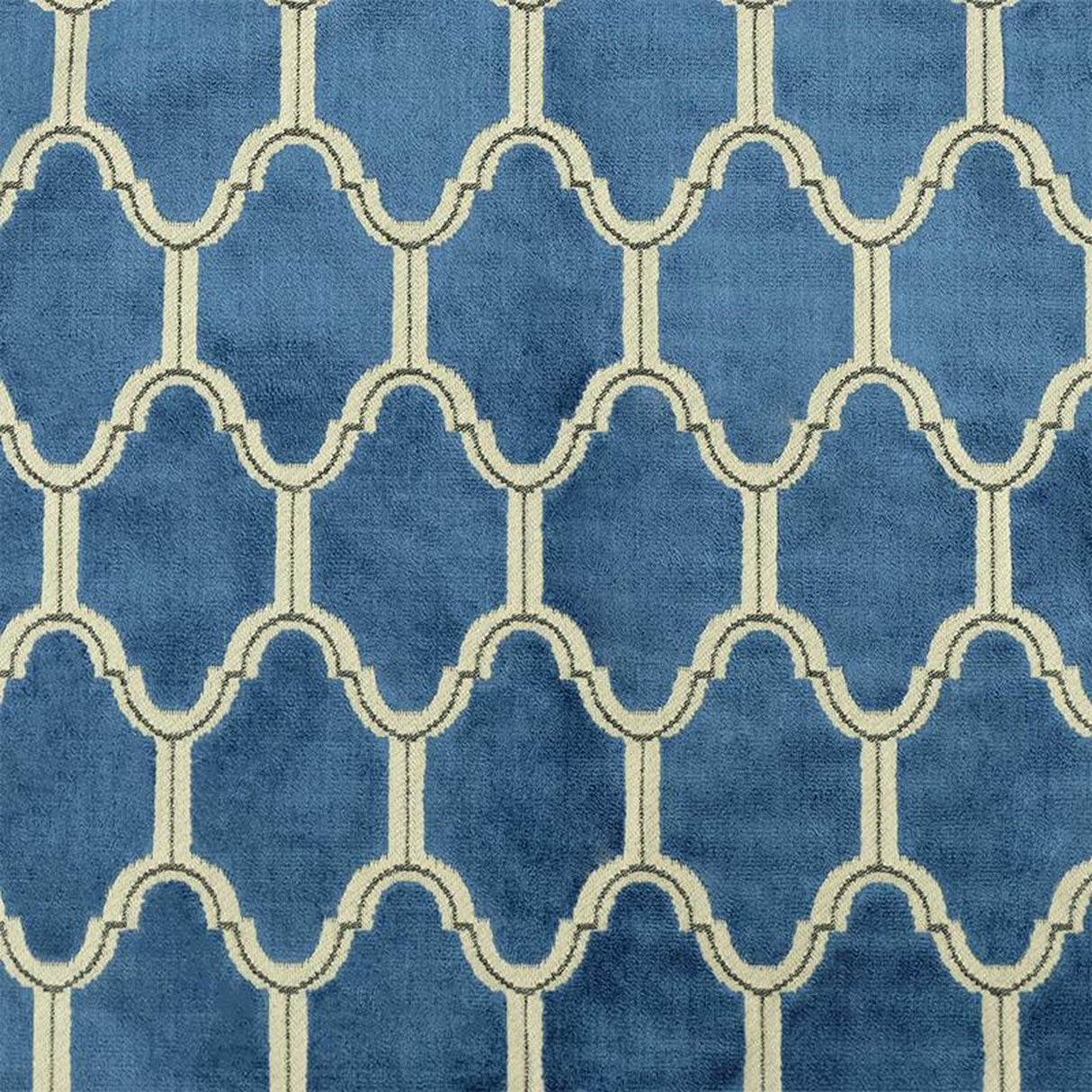 Alaya Geometric Cut Velvet Fabric - Moorish Design, 55" Width (1 Yard)