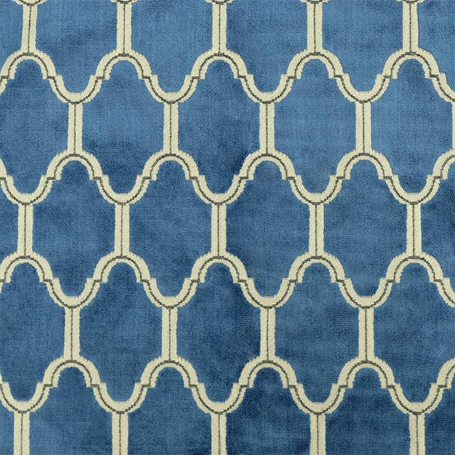 Alaya Geometric Cut Velvet Fabric - Moorish Design, 55" Width (1 Yard)