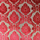 Alessandra Fabric Damask Cut Velvet Fabric - Black, Red, Silver, Coral, Canary, Cranberry, Apple, Jade, 55" Width (1 Yard)