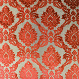 Alessandra Fabric Damask Cut Velvet Fabric - Black, Red, Silver, Coral, Canary, Cranberry, Apple, Jade, 55" Width (1 Yard)