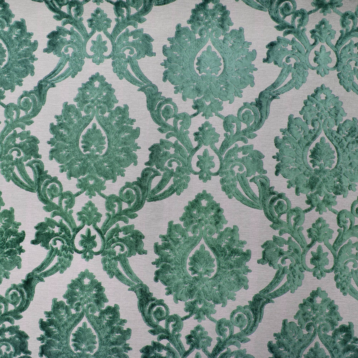 Alessandra Fabric Damask Cut Velvet Fabric - Black, Red, Silver, Coral, Canary, Cranberry, Apple, Jade, 55" Width (1 Yard)