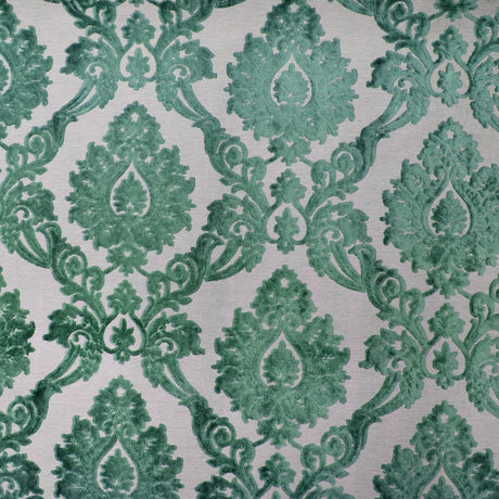 Alessandra Fabric Damask Cut Velvet Fabric - Black, Red, Silver, Coral, Canary, Cranberry, Apple, Jade, 55" Width (1 Yard)