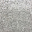 Alexandra Tribal Cut Velvet Fabric - White Tribal Pattern, 55" Width (1 Yard)