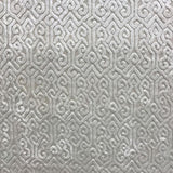 Alexandra Tribal Cut Velvet Fabric - White Tribal Pattern, 55" Width (1 Yard)