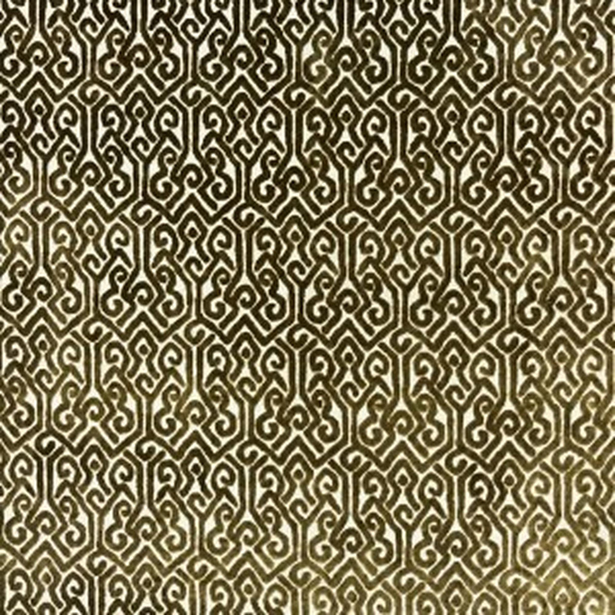Alexandra Tribal Cut Velvet Fabric - White Tribal Pattern, 55" Width (1 Yard)