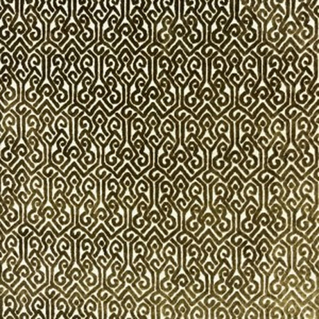Alexandra Tribal Cut Velvet Fabric - White Tribal Pattern, 55" Width (1 Yard)