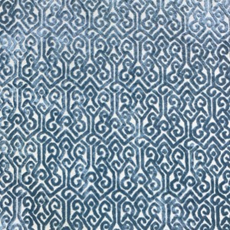 Alexandra Tribal Cut Velvet Fabric - White Tribal Pattern, 55" Width (1 Yard)
