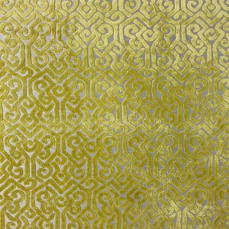 Alexandra Tribal Cut Velvet Fabric - White Tribal Pattern, 55" Width (1 Yard)