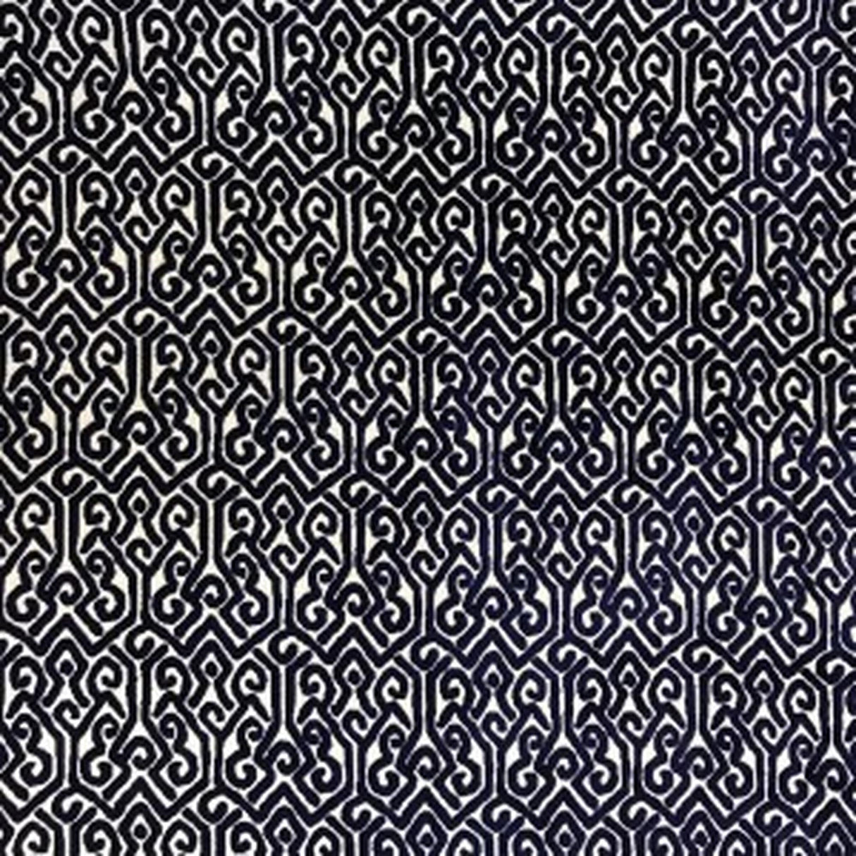 Alexandra Tribal Cut Velvet Fabric - White Tribal Pattern, 55" Width (1 Yard)