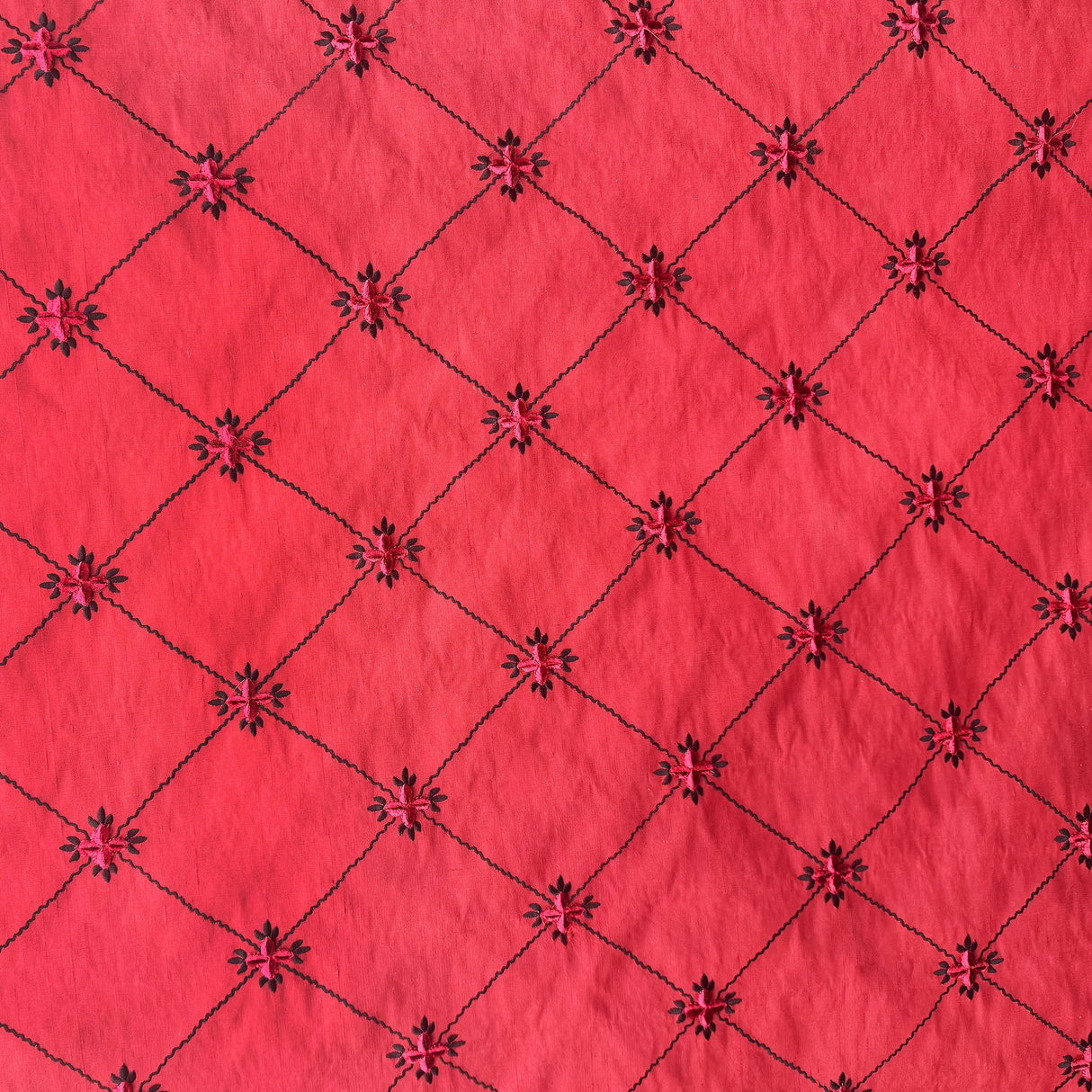 Alicia Silk Fabric - Diamond Floral Velvet, 54" Width (1 Yard)