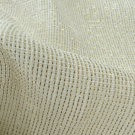 Alita Metallic Sheer Polyester Fabric - Silver, Gold, 110" Width (1 Yard)