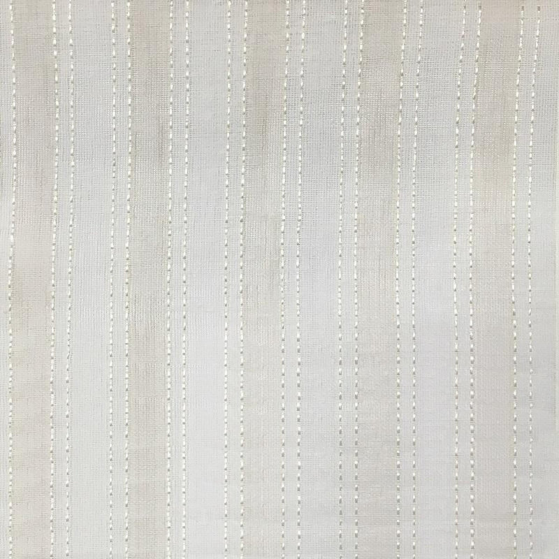 Allen Sheer Polyester Fabric - Striped Linen Look, 110" Width (1 Yard)