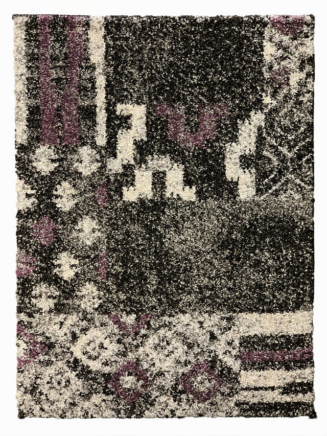 Luxuriously Plush Vintage Inspired Boho Area Rug Carpet - Polypropylene Fabric, Monochromatic Vintage Inspired Boho Style, 1" High Pile (2' X 3')