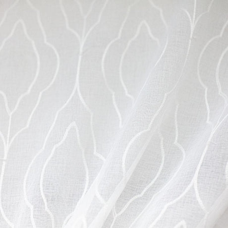 Ambra Polyester Fabric - Geometric Embroidered Sheer, 116" Width (1 Yard)