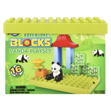 Panda Block Scene 16-Piece Building Set