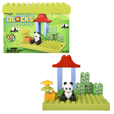 Panda Block Scene 16-Piece Building Set