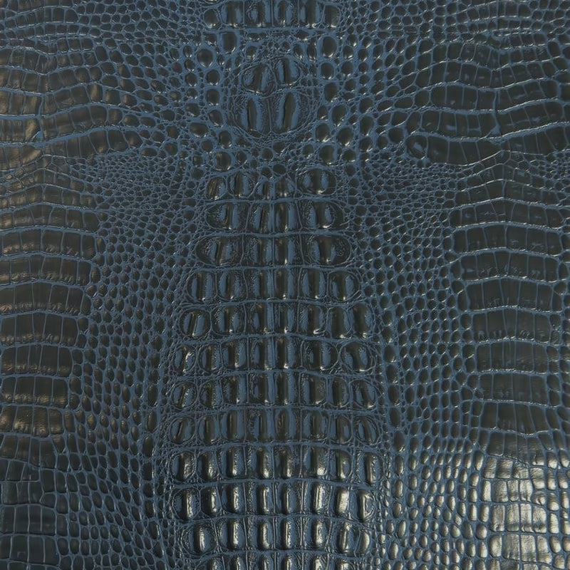 Mystic Blue Crocodile Marine Vinyl Fabric by the Yard