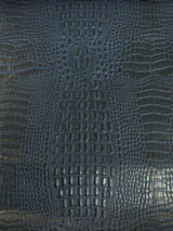 Mystic Blue Crocodile Marine Vinyl Fabric by the Yard