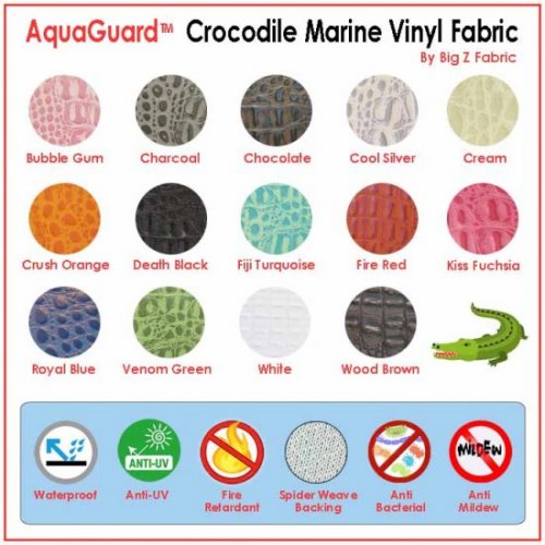 Deadpool Red AquaGuard Crocodile Marine Vinyl Fabric