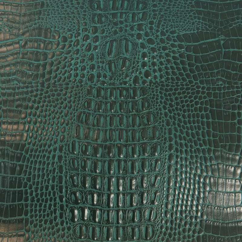 Teal Crocodile Marine Vinyl Fabric Sold By The Yard