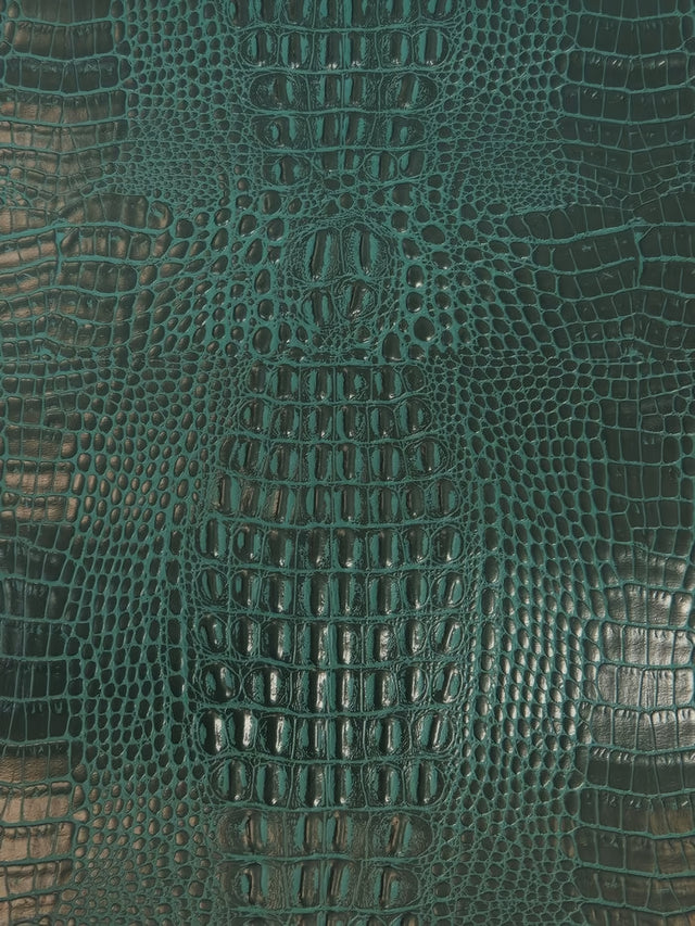 Teal Crocodile Marine Vinyl Fabric Sold By The Yard
