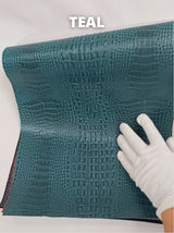 Teal Crocodile Marine Vinyl Fabric Sold By The Yard