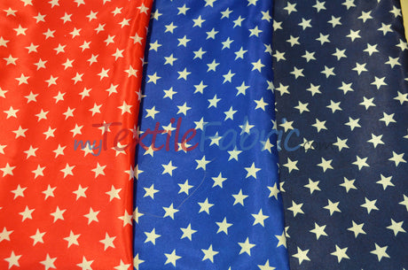 American Star Satin Polyester Fabric - American Flag Print, Red, Navy Blue, And Blue, 58/60" Width (1 Yard)