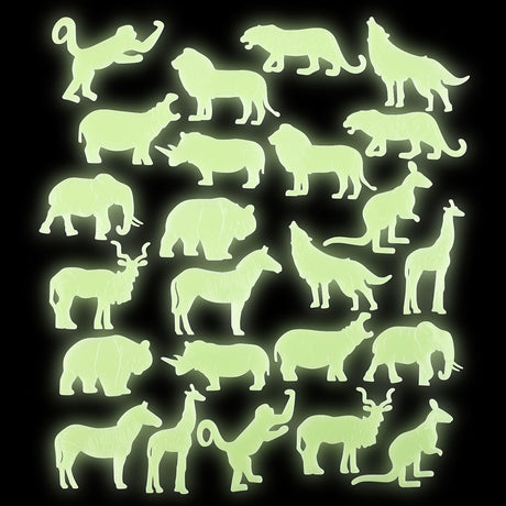 Glow In The Dark Animal Stickers (24 PC Display)