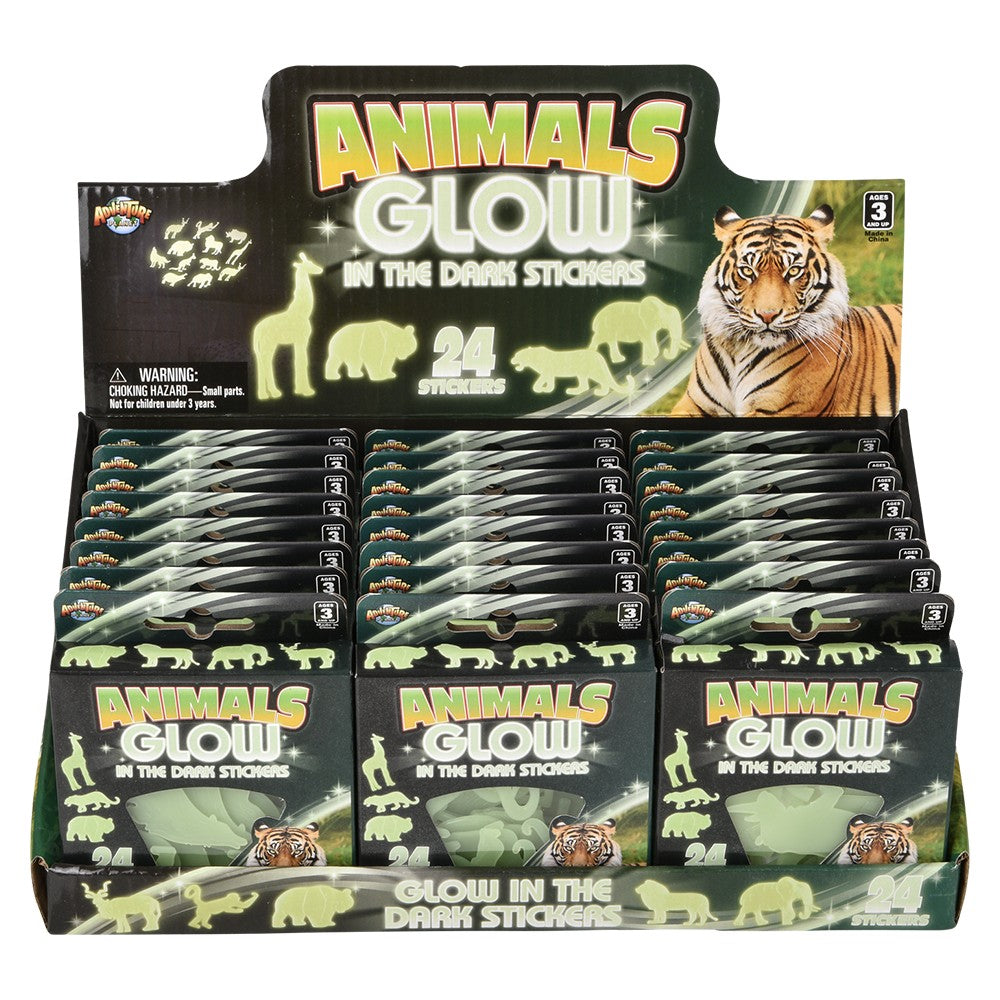 Glow In The Dark Animal Stickers (24 PC Display)