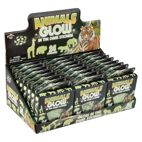 Glow In The Dark Animal Stickers (24 PC Display)