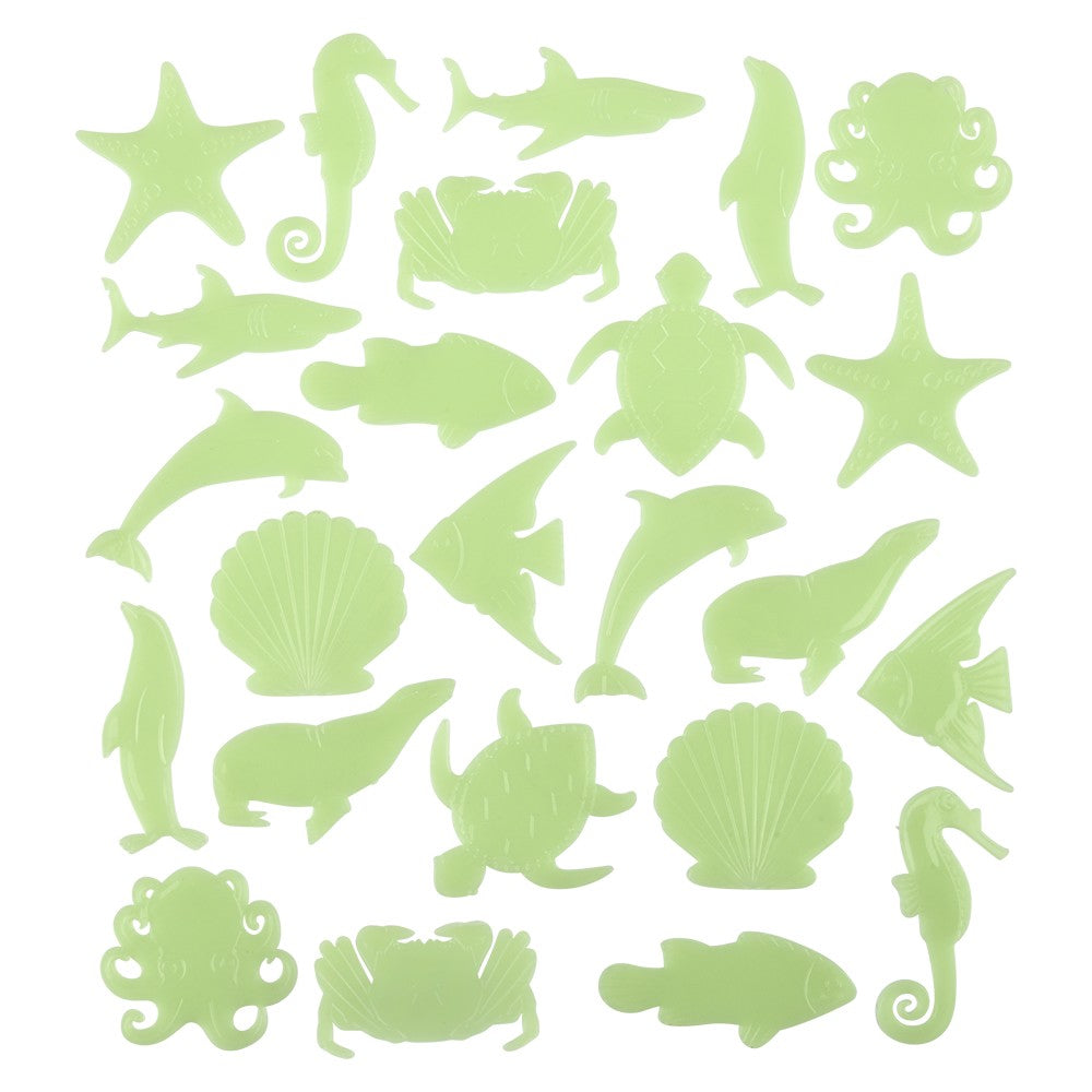 Glow In The Dark Aquatic Stickers 24ct (1 DSP)