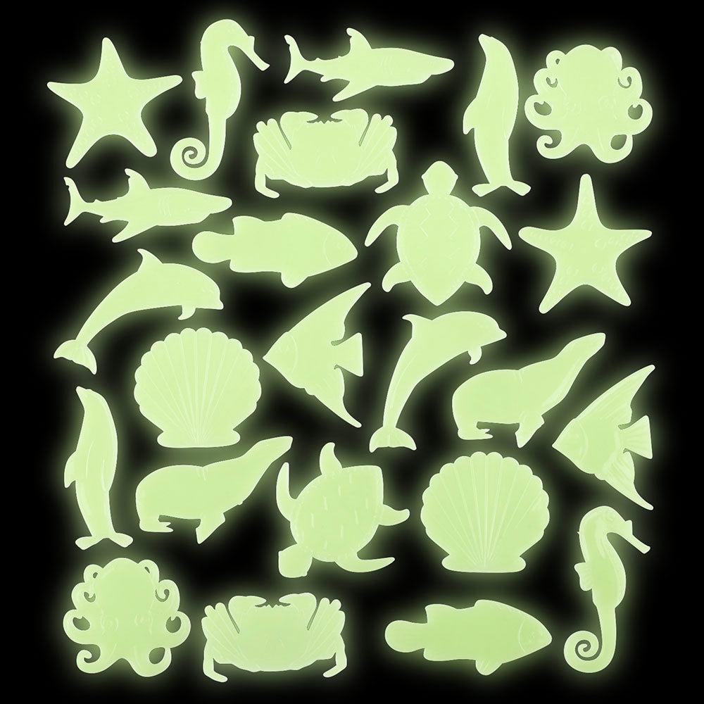 Glow In The Dark Aquatic Stickers 24ct (1 DSP)
