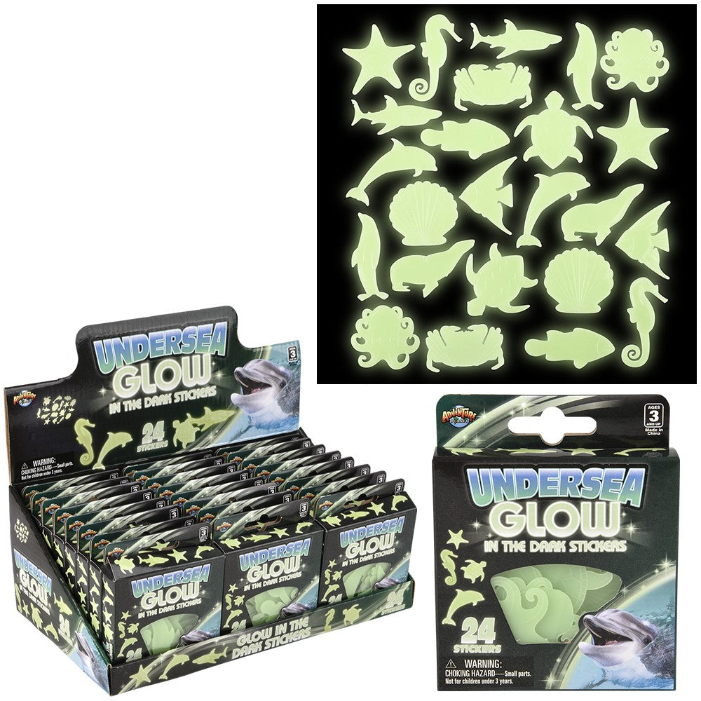 Glow In The Dark Aquatic Stickers 24ct (1 DSP)