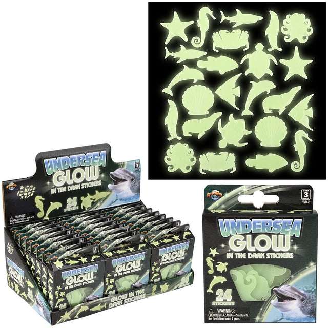 Glow In The Dark Aquatic Stickers 24ct (1 DSP)