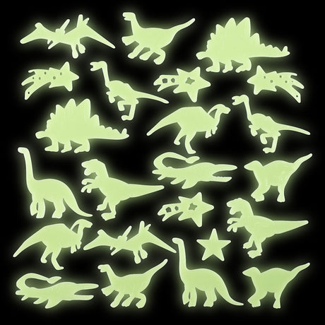 Glow In The Dark Dinosaur Stickers (24 Ct)