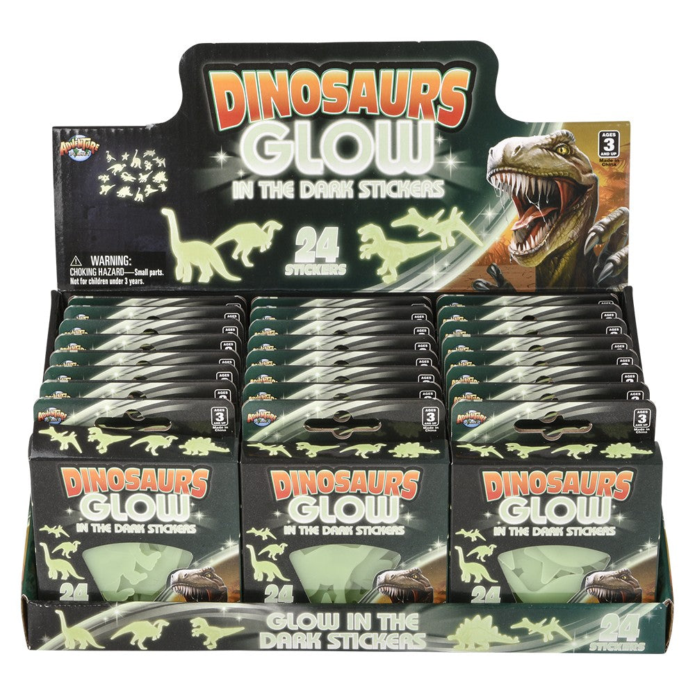 Glow In The Dark Dinosaur Stickers (24 Ct)