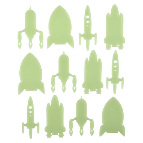 Glow In The Dark Space Rocket Stickers (24 PC Display)