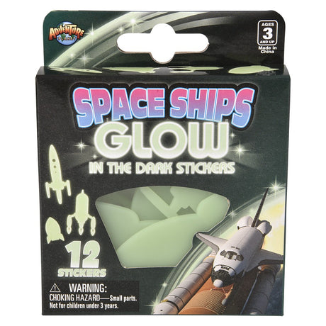 Glow In The Dark Space Rocket Stickers (24 PC Display)