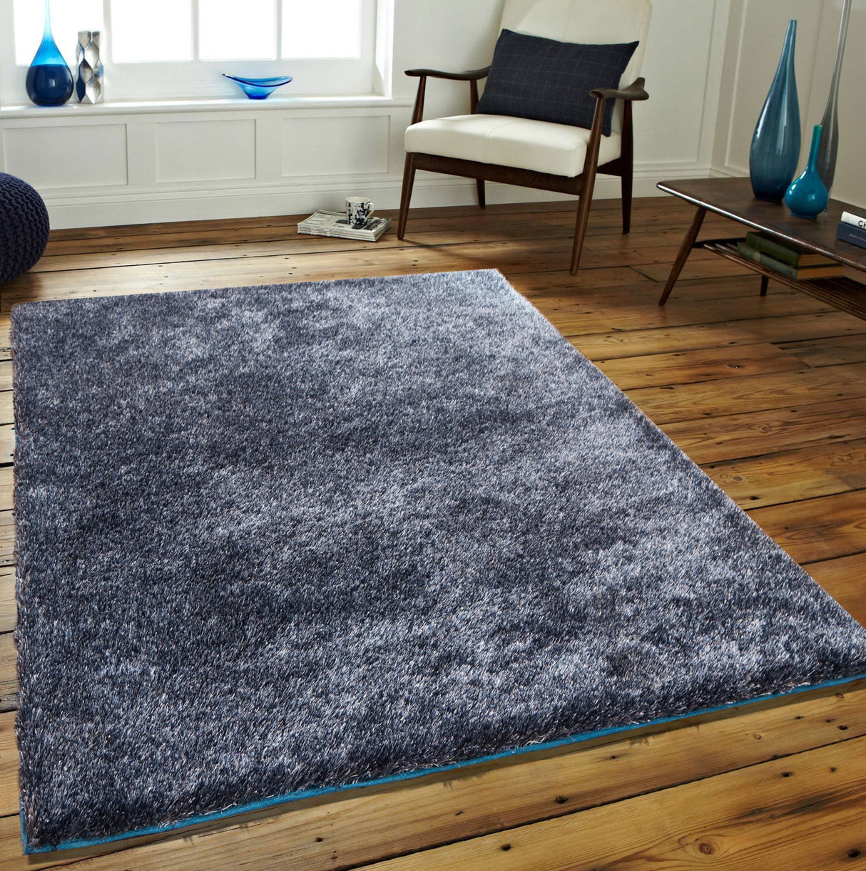 Amore Collection Polyester Area Rug Fabric - Shag, Shimmery, Vibrant Colors, 5' X 7' (1 Piece)