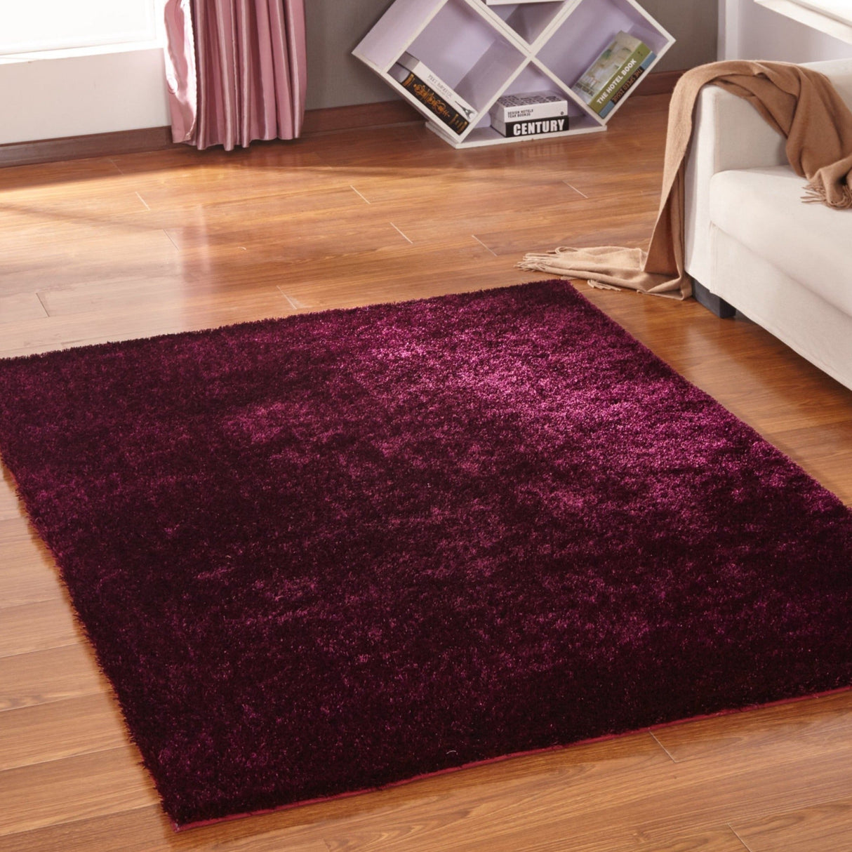 Amore Collection Polyester Area Rug Fabric - Shag, Shimmery, Vibrant Colors, 5' X 7' (1 Piece)