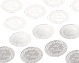 Mis Quince Años Silver Embossed Aluminum Foil Label – Pack of 100 Non?Adhesive Quinceañera Stickers