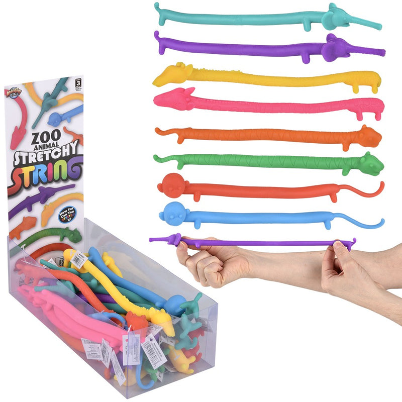 Zoo Animal Stretchy String (24 PC Display)