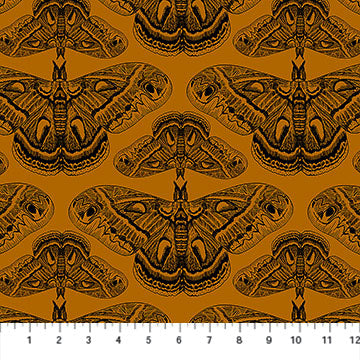 Cotton Print Indelible Ink Cecropia Saffron 44/45" Fabric