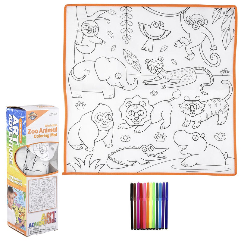 Zoo Washable Doodle Mat 19.5"